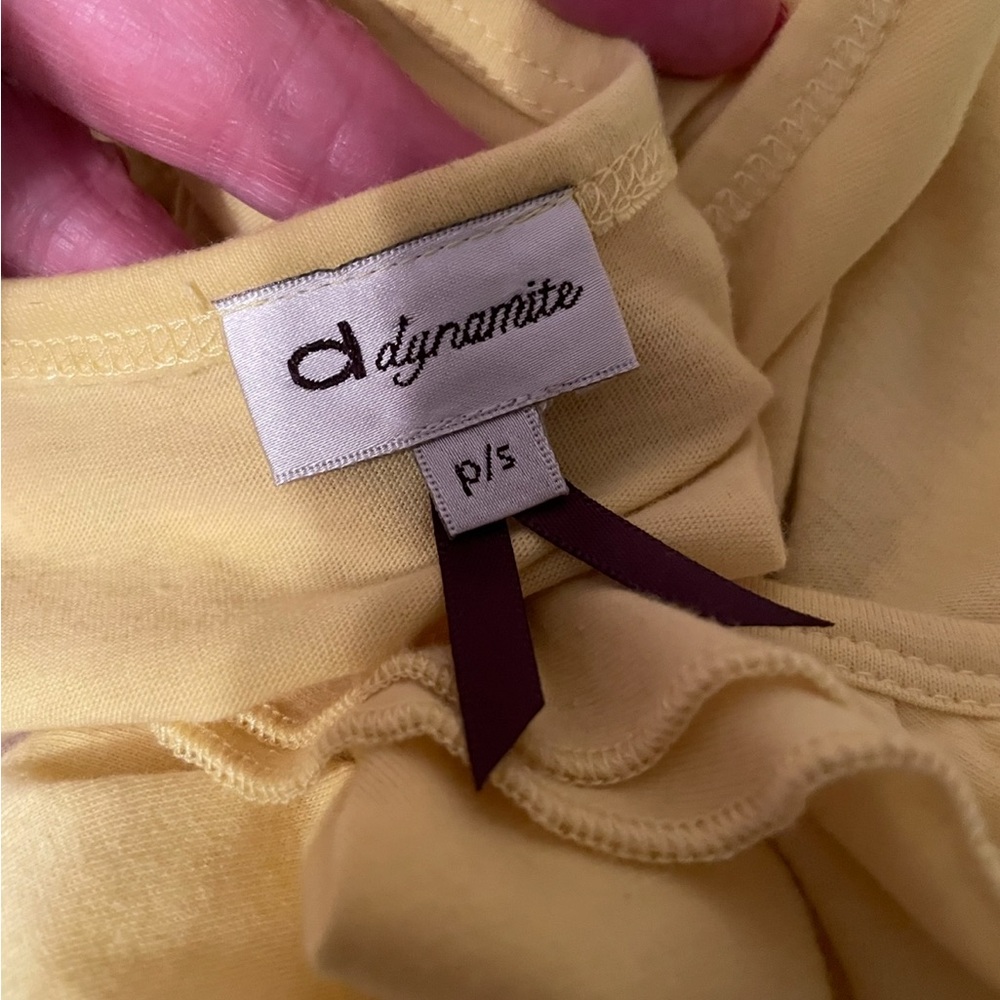 Dynamite Ruffled Yellow Tank top🤩S - Picture 4 of 5